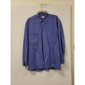 Burma Bibas Silk Button Up Shirt Mens M Blue Long Sleeve Dress Shirt China